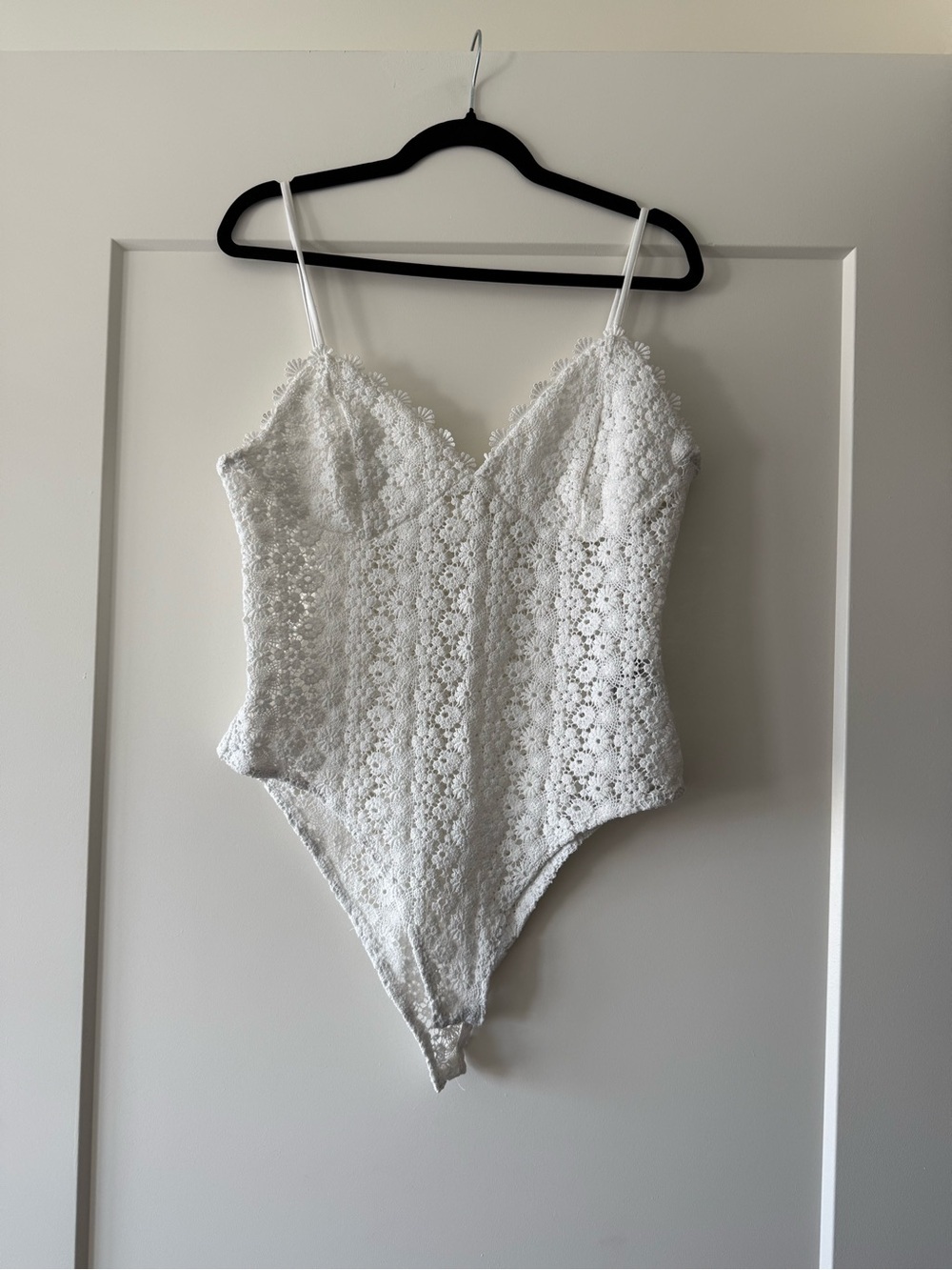H&M White Crochet Lace Bodysuit